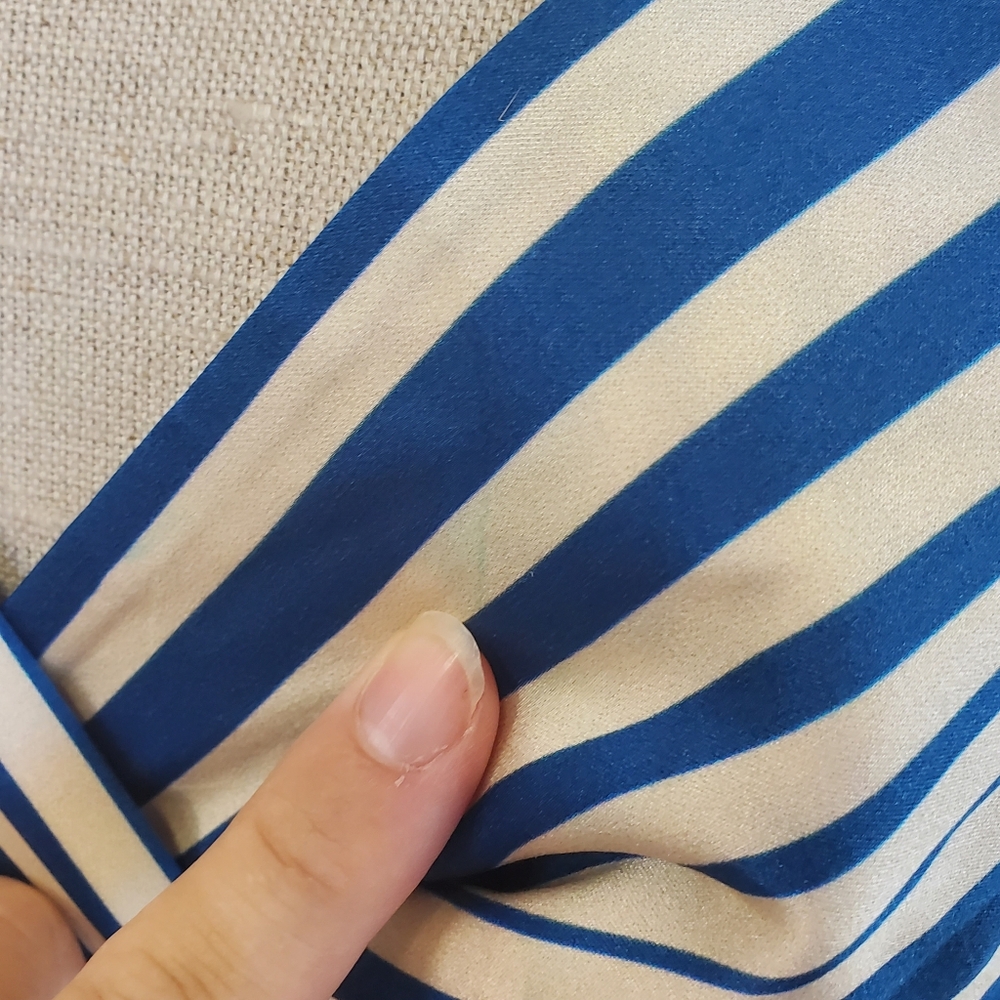 Silvia Tcherassi Butera Silk Maxi Dress Blue and White Stripes Large - Picture 10 of 10